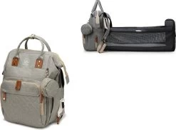 Humpy Dumpy Stijlvolle Luiertas Rugzak (Zwart) Met Uitschuifbaar Verschoon/ Slaap Bedje. Incl. Verschoon Matje, USB Poort & Buggy Straps -Babyproducten Uitverkoop 1200x883