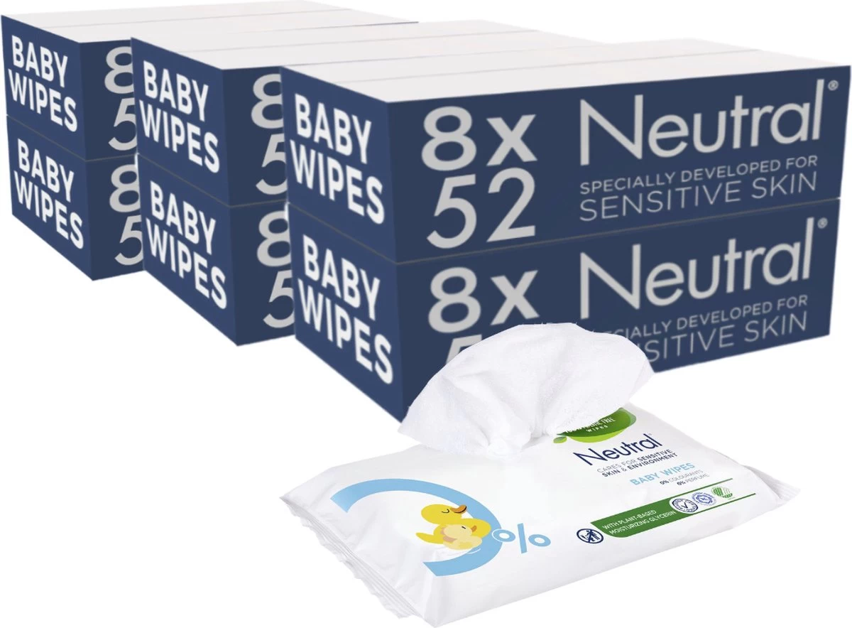 Neutral - Baby Billendoekjes - 48 X 52 = 2496 Stuks - 0% Parfum 3 Neutral - Baby Billendoekjes - 48 X 52 = 2496 Stuks - 0% Parfum - Afbeelding 3