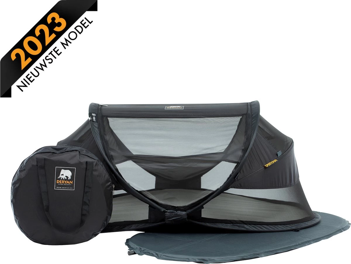 Deryan Baby Luxe Campingbedje – Inclusief Zelfopblaasbare Matras - Zwart 1 Deryan Baby Luxe Campingbedje – Inclusief Zelfopblaasbare Matras - Zwart