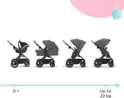 Kinderkraft B-Tour Ash Grey 3-in-1 Combi Kinderwagen Incl. Autostoel KSBTOU00DGR3000 -Babyproducten Uitverkoop 1200x954 3