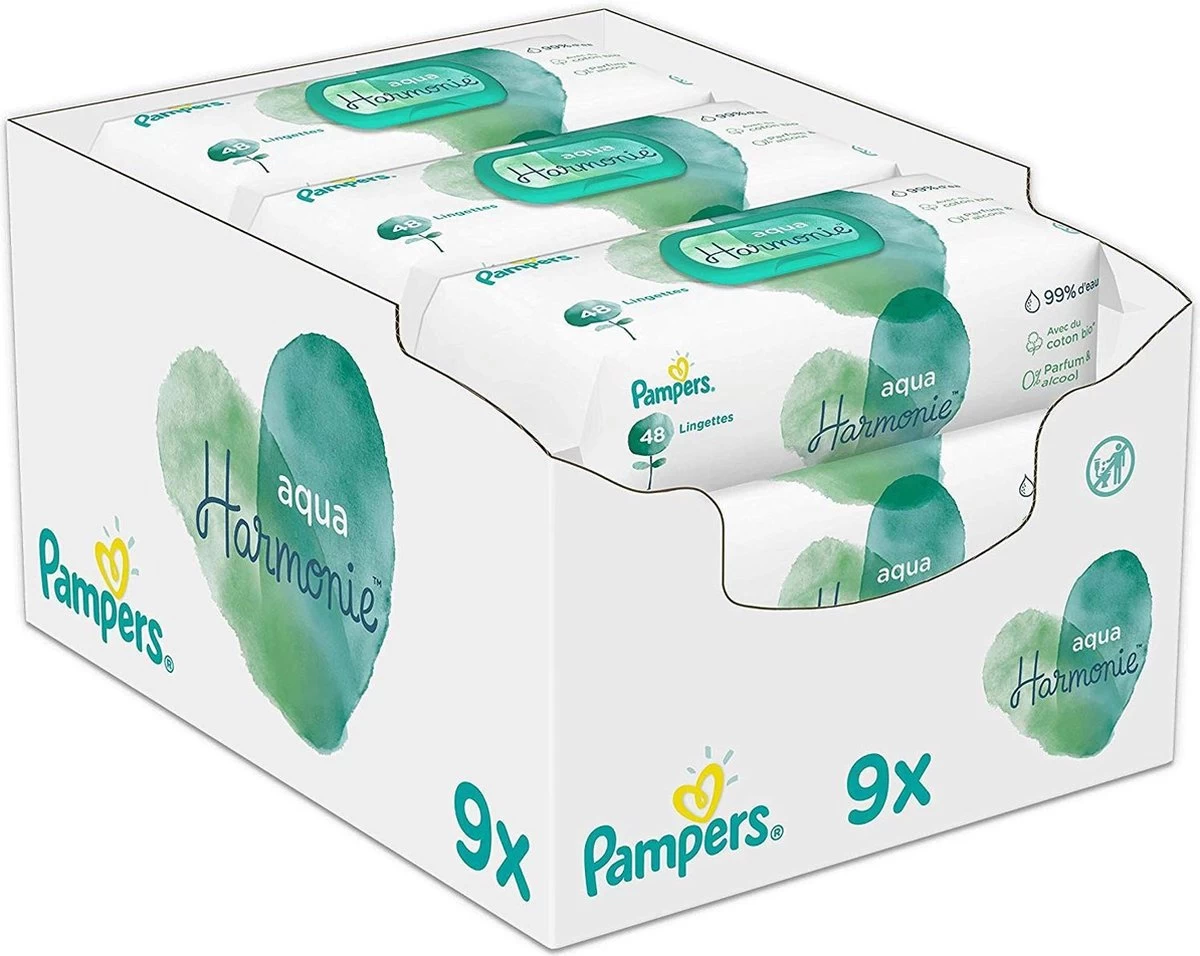 Pampers® Pampers Aqua Pure Billendoekjes - 432 Stuks 2 Pampers® Pampers Aqua Pure Billendoekjes - 432 Stuks - Afbeelding 2