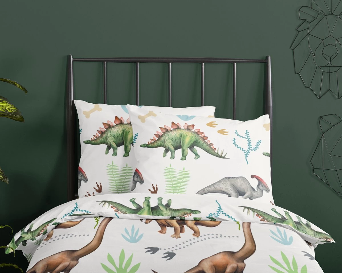 Good Morning Kids Dekbedovertrek Dino-Ledikant (100 X 135 Cm) 2 Good Morning Kids Dekbedovertrek Dino-Ledikant (100 X 135 Cm) - Afbeelding 2