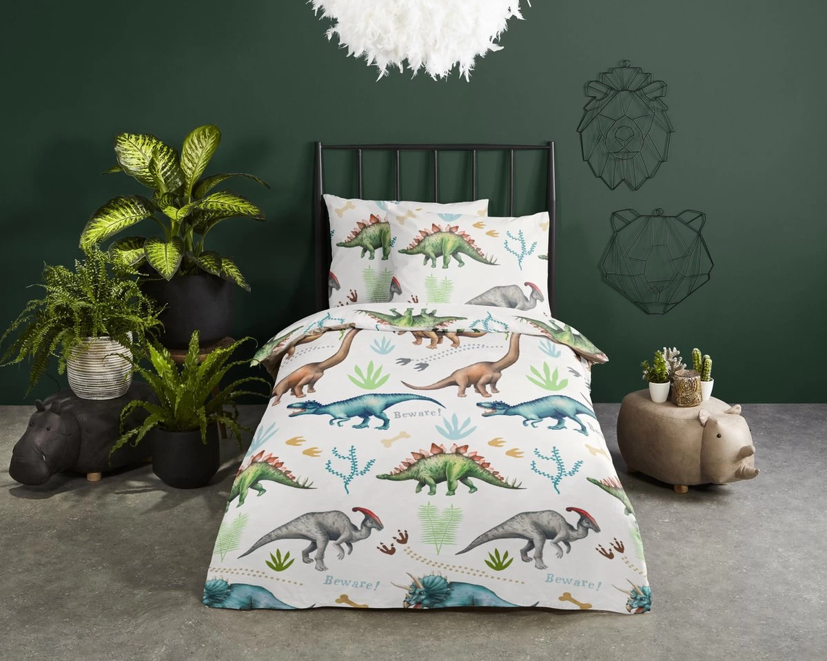 Good Morning Kids Dekbedovertrek Dino-Ledikant (100 X 135 Cm) 3 Good Morning Kids Dekbedovertrek Dino-Ledikant (100 X 135 Cm) - Afbeelding 3