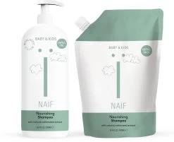 Naïf Voedende Shampoo - Pompfles En Navulverpakking - Baby's En Kids - Verpakking 2x 500ml - Met Natuurlijke Ingrediënten