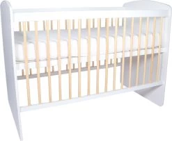 MamaLoes Karolina Ledikant - 60 X 120 Cm - Wit/Naturel - Verstelbare Bodem -Babyproducten Uitverkoop 1200x987 2