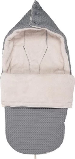 Koeka Oslo Voetenzak Voor Buggy - Wafelstof Met Teddy - Grijs