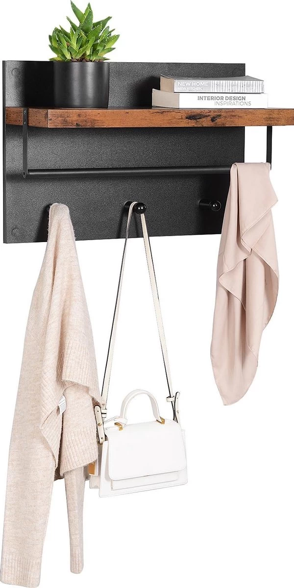 Rich Interiors® | Industrieel Kapstok - Vintage Wand - Kapstok - Industrieel Met Hoedenplank Metaal / Hout - Design 8 Rich Interiors® | Industrieel Kapstok - Vintage Wand - Kapstok - Industrieel Met Hoedenplank Metaal / Hout - Design - Afbeelding 8