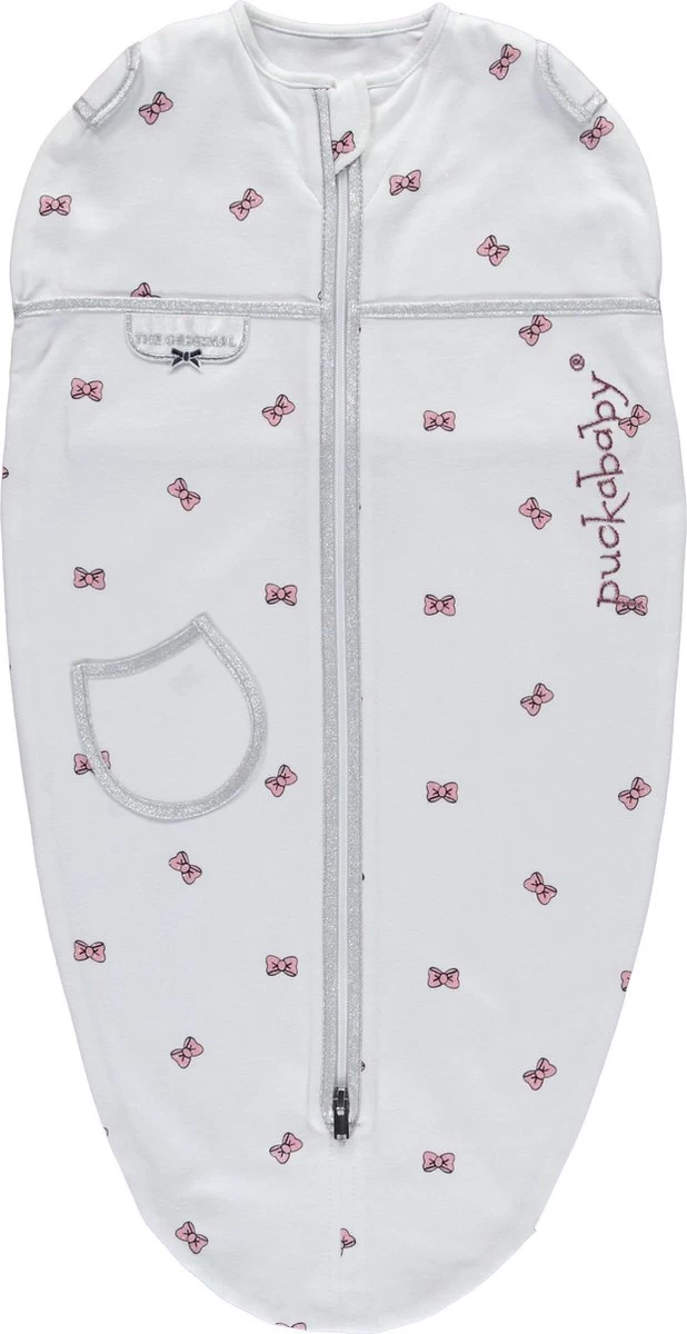 Puckababy Inbakerslaapzak Original Mini 3-6m - White Bowy 1 Puckababy Inbakerslaapzak Original Mini 3-6m - White Bowy
