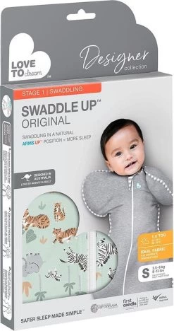 Love To Dream™ Babyslaapzak Swaddle Up™ - Inbakeren - Baby 0-3 Maanden - 3.5-6 Kg - All Season - Safari -Babyproducten Uitverkoop 634x1200 8