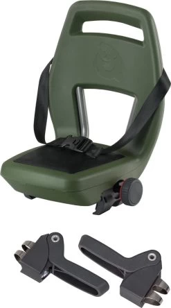 Qibbel 6+ Junior Fietsstoeltje Achter - Legergroen Met Zwart Kussentje -Babyproducten Uitverkoop 668x1200 2