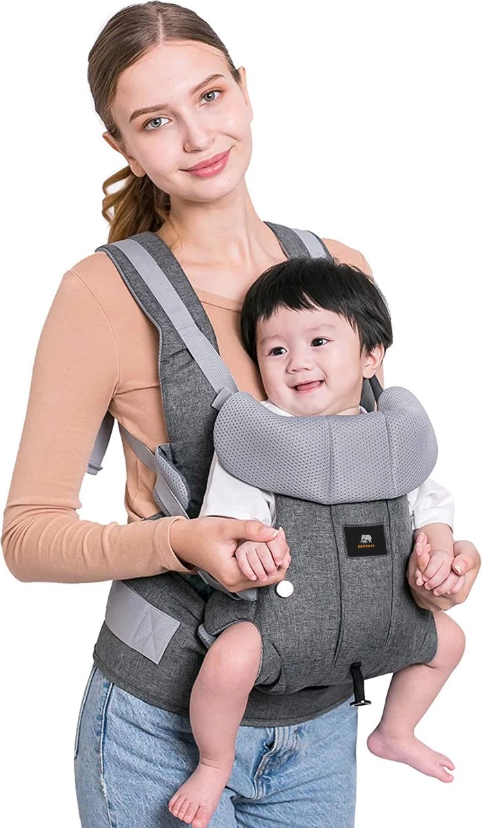 Deryan Ergonomische Draagzak - Buikdrager 2-in-1 Antraciet 1 Deryan Ergonomische Draagzak - Buikdrager 2-in-1 Antraciet