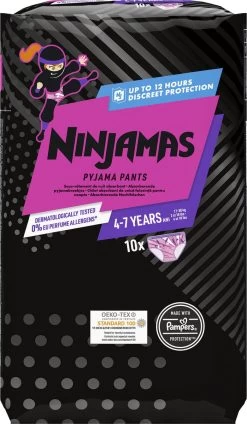 Ninjamas Pyjama Pants Luierbroekjes Meisje - 10 Nachtluiers Voor Bedplassen - 4-7 Jaar -Babyproducten Uitverkoop 699x1200 6