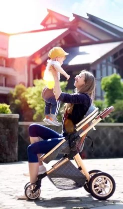 Merkloos Luxe Multi-functionele 3 In 1 Kinderwagen - Kwalitatieve Buggy - Opklapbare Wandelwagen - Khaki -Babyproducten Uitverkoop 707x1200 5