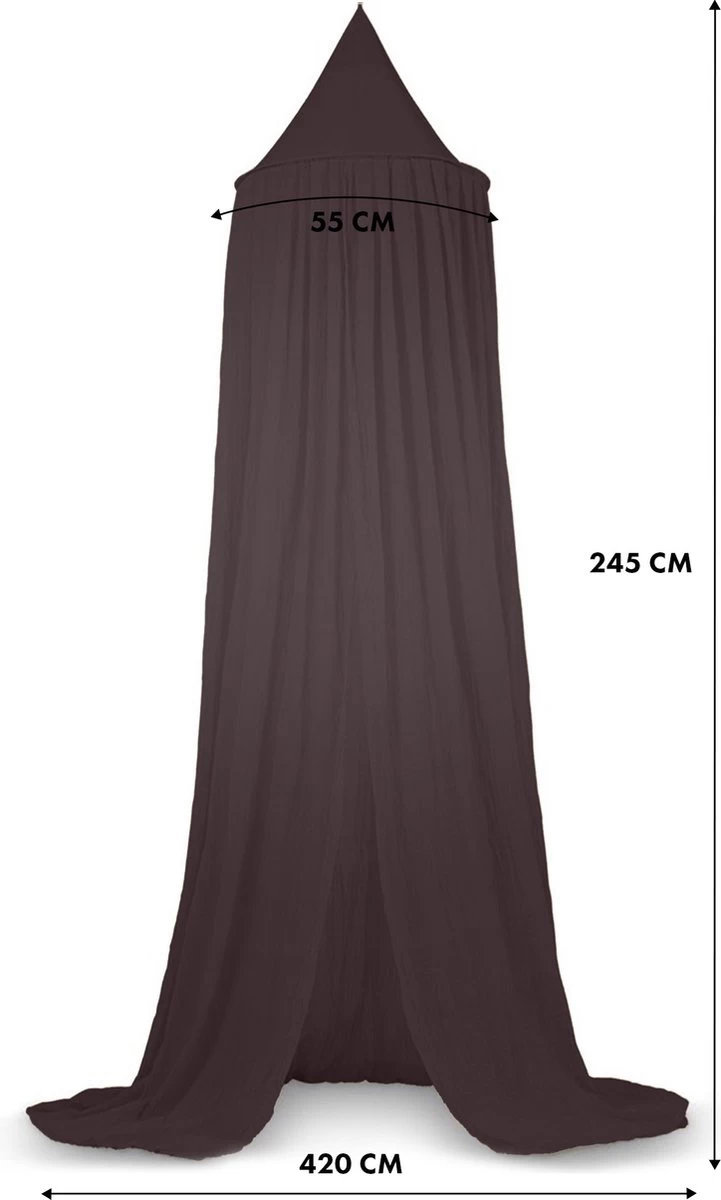 Deryan Baby Klamboe Vintage 245cm - Kinderklamboe - Hemeltje - Chestnut 6 Deryan Baby Klamboe Vintage 245cm - Kinderklamboe - Hemeltje - Chestnut - Afbeelding 6