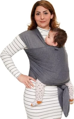 Baby Garden Draagdoek Grijs - Ergonomisch - Original - Inclusief Slabbetje -Babyproducten Uitverkoop 748x1200