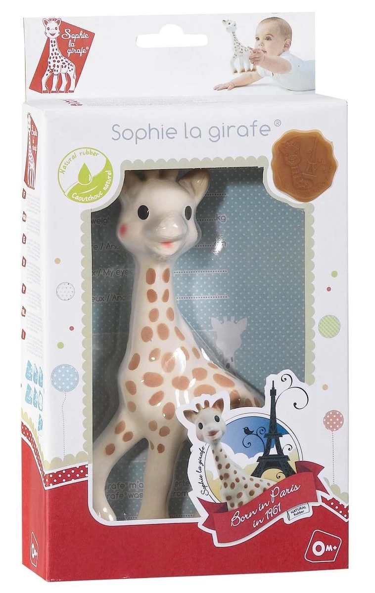 Sophie De Giraf - Bijtspeelgoed - 100% Natuurlijk Rubber - In Wit Rode Geschenkdoos 2 Sophie De Giraf - Bijtspeelgoed - 100% Natuurlijk Rubber - In Wit Rode Geschenkdoos - Afbeelding 2