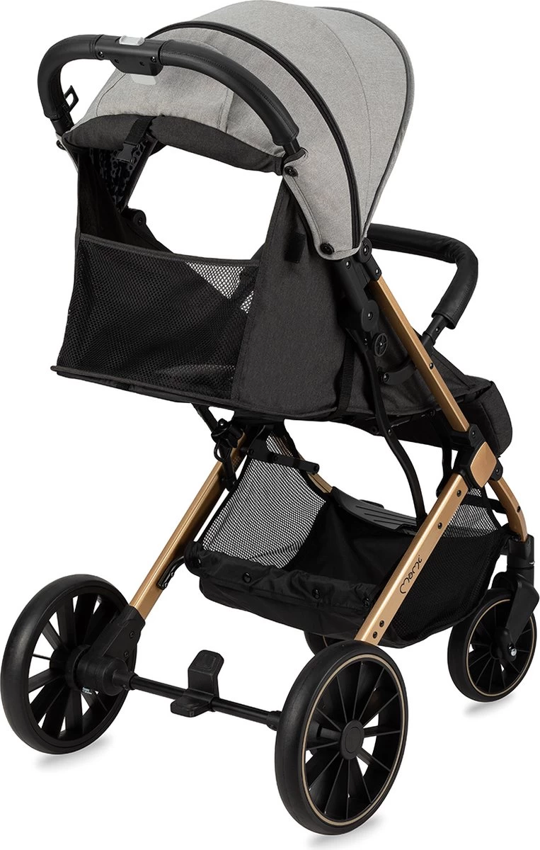 MoMi Wandelwagen - Compacte Lichtgewicht Buggy - Estelle Dakar Met XXL Wielen & Zonnekap - Leopard - Grijs-Goud (geschikt Van 6mnd - 22kg) 4 MoMi Wandelwagen - Compacte Lichtgewicht Buggy - Estelle Dakar Met XXL Wielen & Zonnekap - Leopard - Grijs-Goud (geschikt Van 6mnd - 22kg) - Afbeelding 4