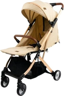 Ding Vivo Wandelwagen - Beige/Rose - Inklapbare Buggy - Inclusief Boodschappenmandje En Zonnekap -Babyproducten Uitverkoop 794x1200