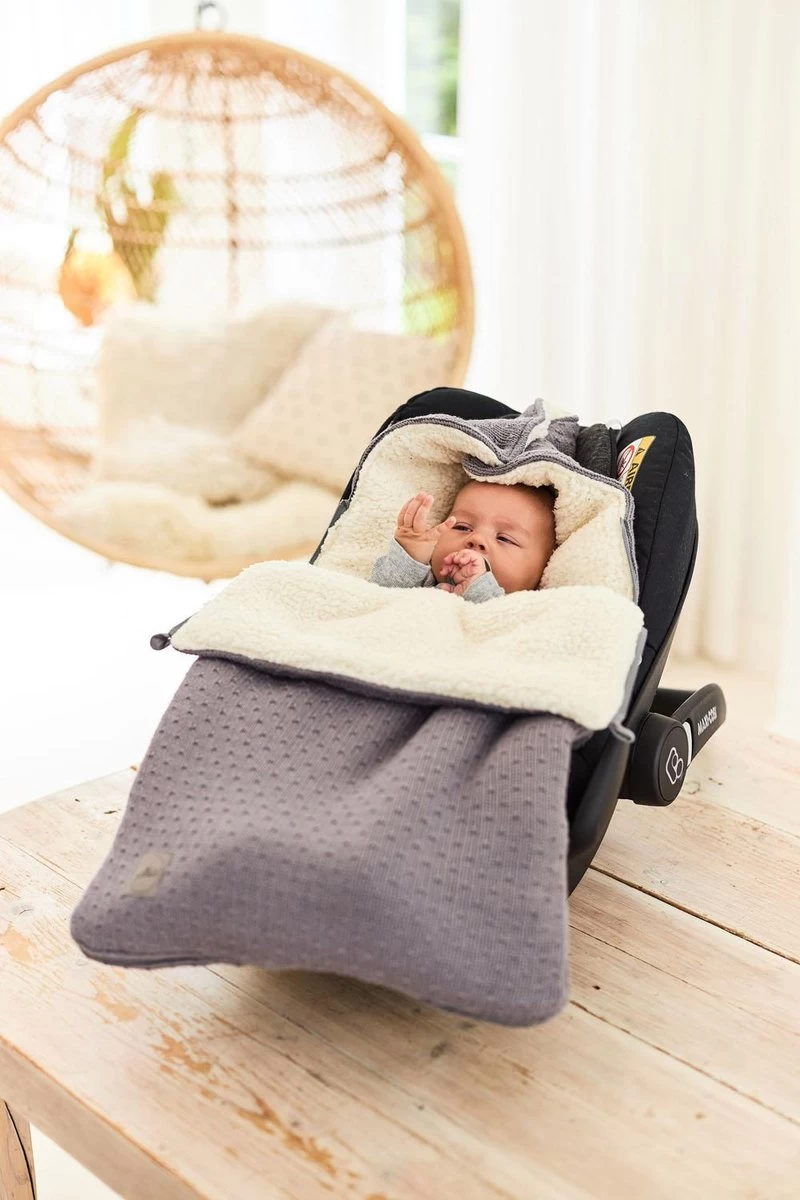 Jollein Voetenzak Voor Autostoel & Kinderwagen - Bliss Knit - Storm Grey 11 Jollein Voetenzak Voor Autostoel & Kinderwagen - Bliss Knit - Storm Grey - Afbeelding 11