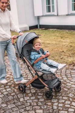 MoMi Wandelwagen - Compacte Lichtgewicht Buggy - Estelle - Gray-Gold (geschikt Van 6mnd - 15kg) -Babyproducten Uitverkoop 801x1200 19