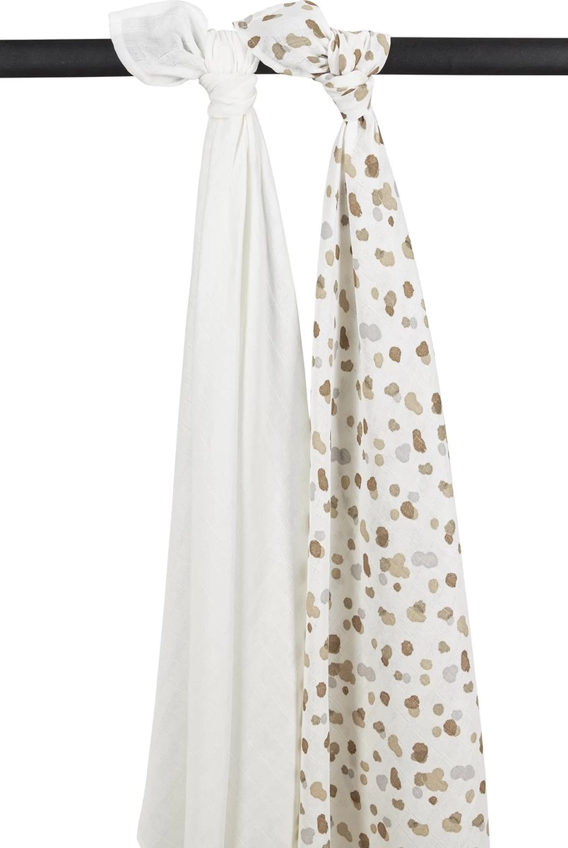 Meyco Stains Swaddle - 2-pack - Neutral - 120x120cm 1 Meyco Stains Swaddle - 2-pack - Neutral - 120x120cm