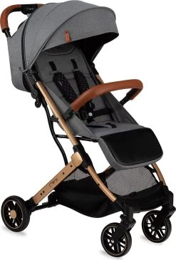 MoMi Wandelwagen - Compacte Lichtgewicht Buggy - Estelle - Gray-Gold (geschikt Van 6mnd - 15kg) -Babyproducten Uitverkoop 812x1200 6