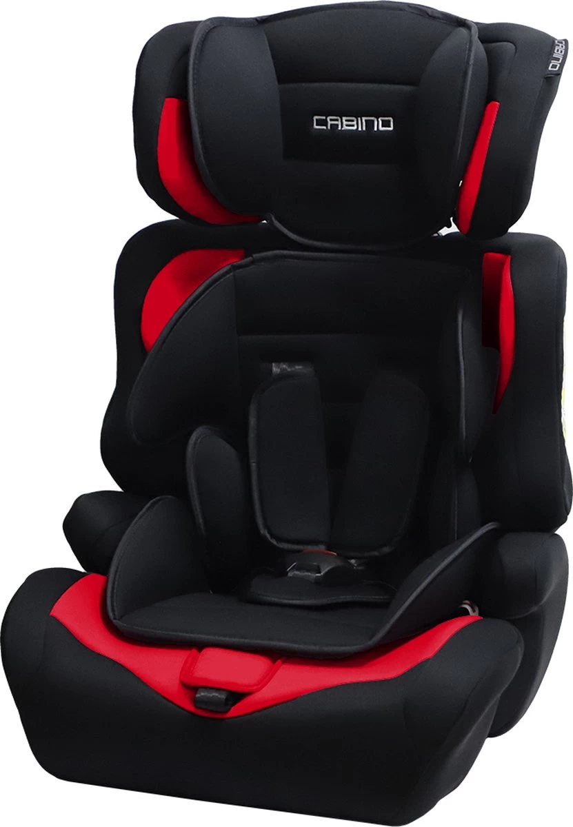 Cabino Autostoel Groep 1/2/3 (9-36kg) - Zwart-Rood 7 Cabino Autostoel Groep 1/2/3 (9-36kg) - Zwart-Rood - Afbeelding 7