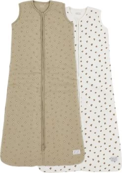 Meyco Baby Mini Panther Baby Winter Slaapzak Gevoerd - 2-pack - Sand - 110cm