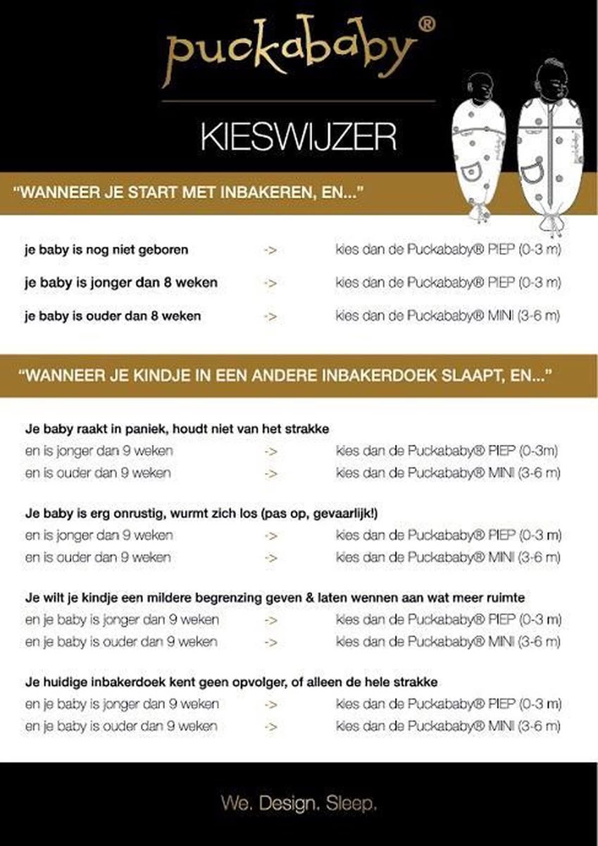 Puckababy Inbakerslaapzak Original Mini 3-6m - White Bowy 8 Puckababy Inbakerslaapzak Original Mini 3-6m - White Bowy - Afbeelding 8