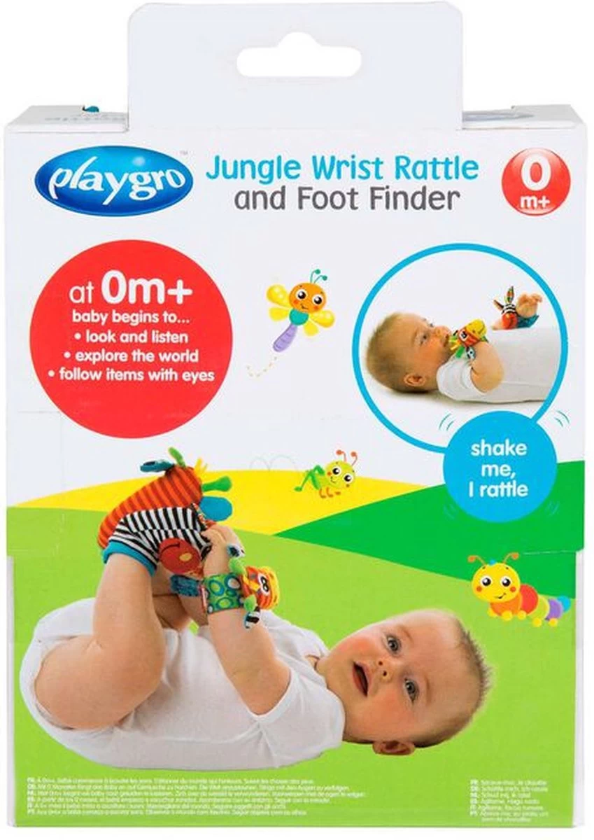 Playgro Pols- En Voetrammelaarset Zebra & Giraf - Set Van 4 Stuks, 2 Polsbandjes En 2 Rammelsokjes 10 Playgro Pols- En Voetrammelaarset Zebra & Giraf - Set Van 4 Stuks, 2 Polsbandjes En 2 Rammelsokjes - Afbeelding 10