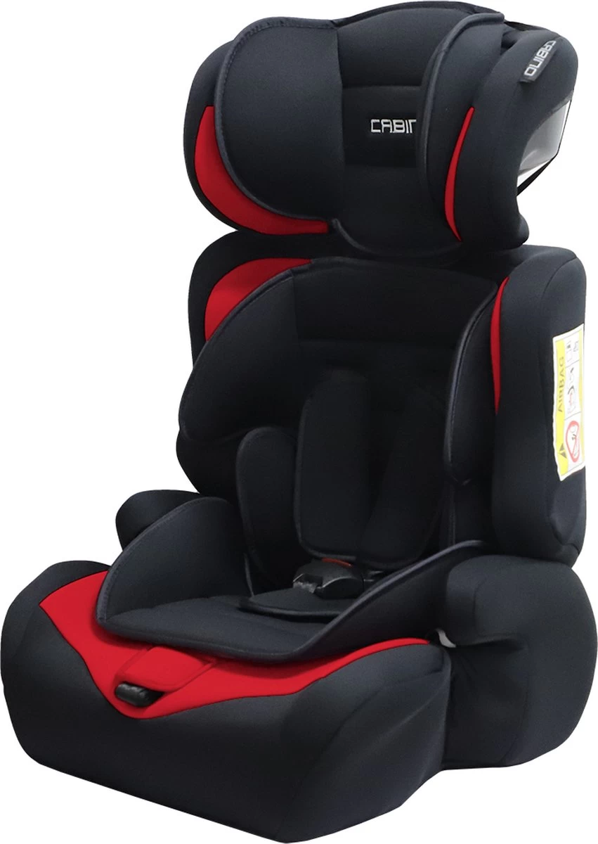 Cabino Autostoel Groep 1/2/3 (9-36kg) - Zwart-Rood 10 Cabino Autostoel Groep 1/2/3 (9-36kg) - Zwart-Rood - Afbeelding 10