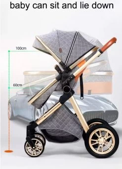 Merkloos Luxe Multi-functionele 3 In 1 Kinderwagen - Kwalitatieve Buggy - Opklapbare Wandelwagen - Khaki -Babyproducten Uitverkoop 863x1200 2