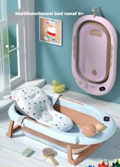 Babybadje 3 In 1 Opvouwbaar - Inclusief Badkussen - Thermometer Ingebouwd - Model 2023 - Roze -Babyproducten Uitverkoop 864x1200 1
