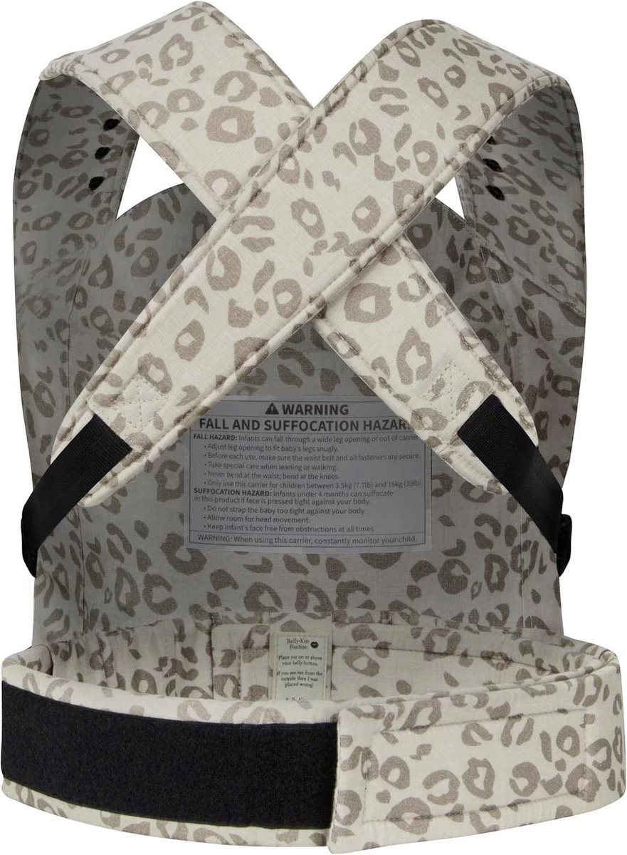 ROOKIE Baby Premium Draagzak- Design Buikdrager - Comfortabel En Ergonomisch - Pasgeboren Babydrager - Peuterdrager - Biologisch Katoen - Super Zacht - Unisex: Voor Mama En Papa (Leoprint Beige) 3 ROOKIE Baby Premium Draagzak- Design Buikdrager - Comfortabel En Ergonomisch - Pasgeboren Babydrager - Peuterdrager - Biologisch Katoen - Super Zacht - Unisex: Voor Mama En Papa (Leoprint Beige) - Afbeelding 3