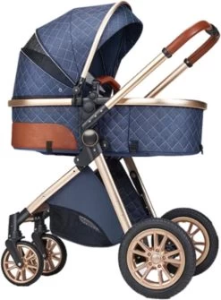 Merkloos Kinderwagen 3-in-1 – Luxe Kinderwagen - Buggy – Wandelwagen - Multifunctioneel – Opklapbaar – Incl Autostoel – Blauw -Babyproducten Uitverkoop 885x1200 4