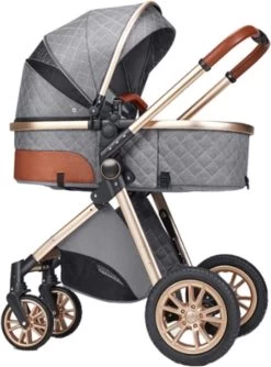 Merkloos Kinderwagen 3-in-1 – Luxe Kinderwagen - Buggy – Wandelwagen - Multifunctioneel – Opklapbaar – Incl Autostoel – Grijs -Babyproducten Uitverkoop 887x1200 7