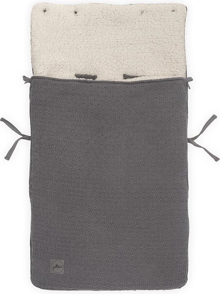 Jollein Voetenzak Voor Autostoel & Kinderwagen - Bliss Knit - Storm Grey 3 Jollein Voetenzak Voor Autostoel & Kinderwagen - Bliss Knit - Storm Grey - Afbeelding 3