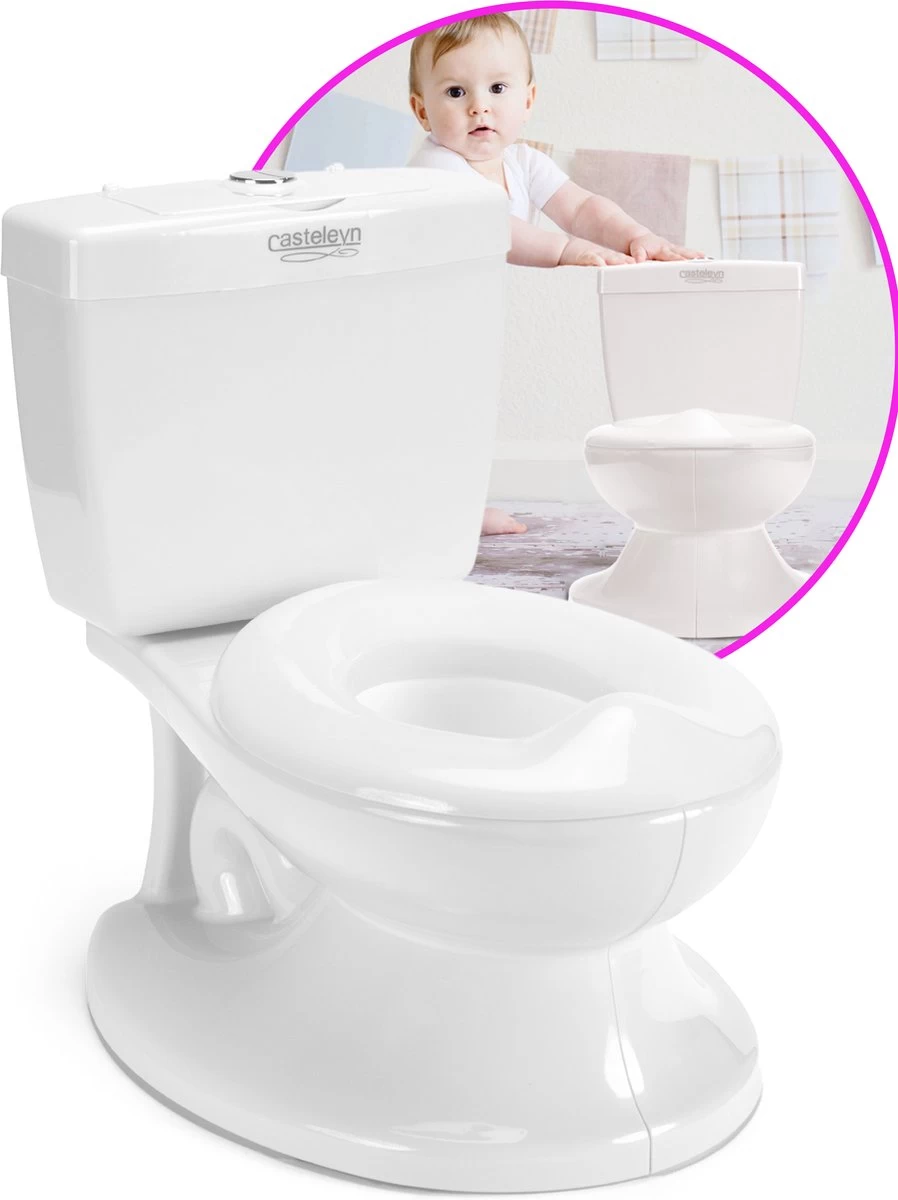 Casteleyn - Plaspotje - WC Potje - Toilet Trainer - Kinder Toilet - Met Geluid - Tot 21KG - Wit 1 Casteleyn - Plaspotje - WC Potje - Toilet Trainer - Kinder Toilet - Met Geluid - Tot 21KG - Wit