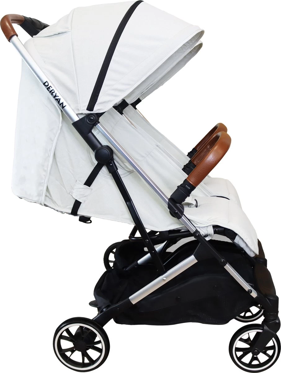 Deryan Luxe Rolo X2 Dubbele Buggy - Duo Buggy - Creme 2 Deryan Luxe Rolo X2 Dubbele Buggy - Duo Buggy - Creme - Afbeelding 2