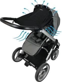 Dooky Universal Cover Zonnescherm Kinderwagen - Uni Zwart -Babyproducten Uitverkoop 909x1200