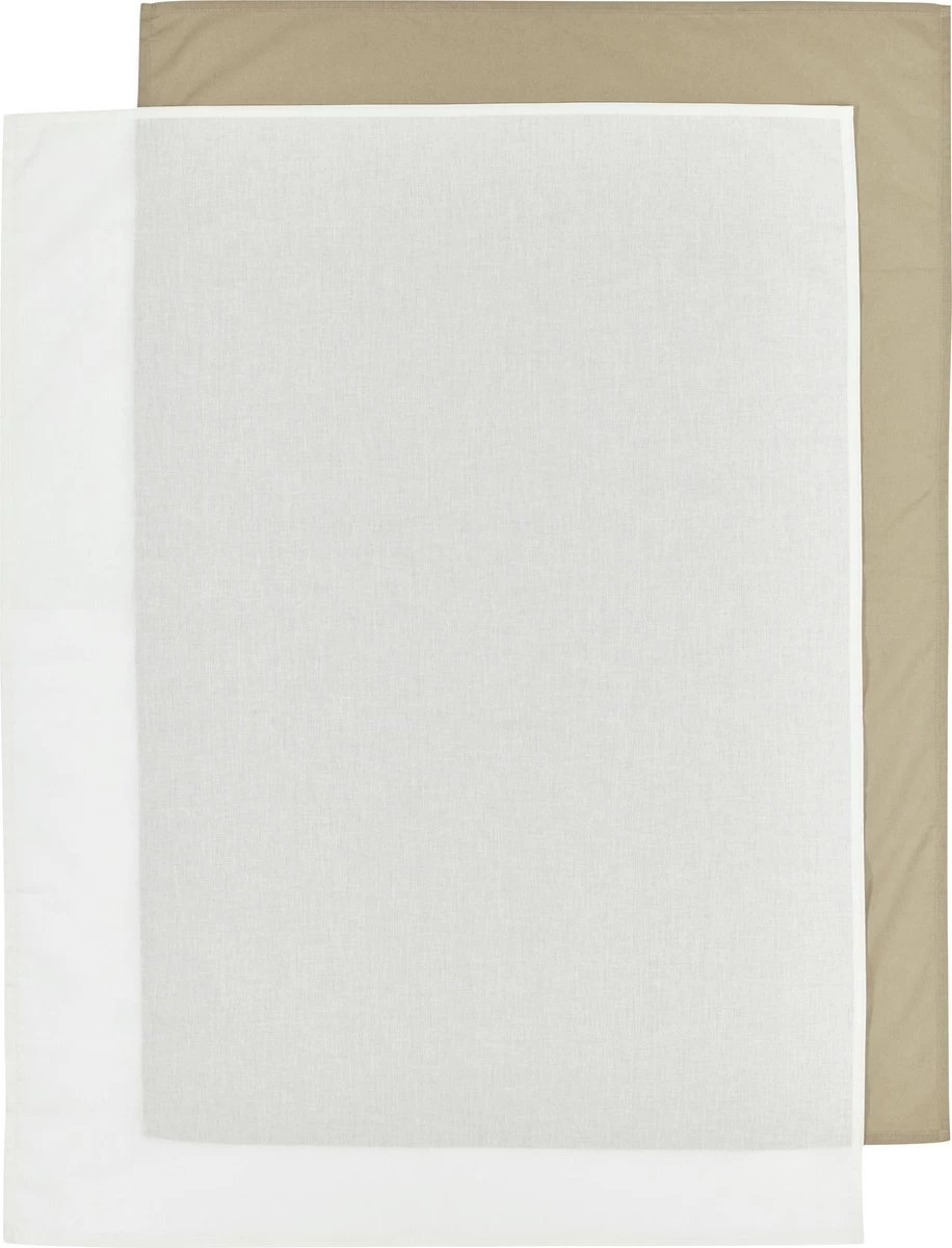 Meyco Uni Ledikant Laken - 2-pack - Taupe/offwhite - 100x150cm 1 Meyco Uni Ledikant Laken - 2-pack - Taupe/offwhite - 100x150cm