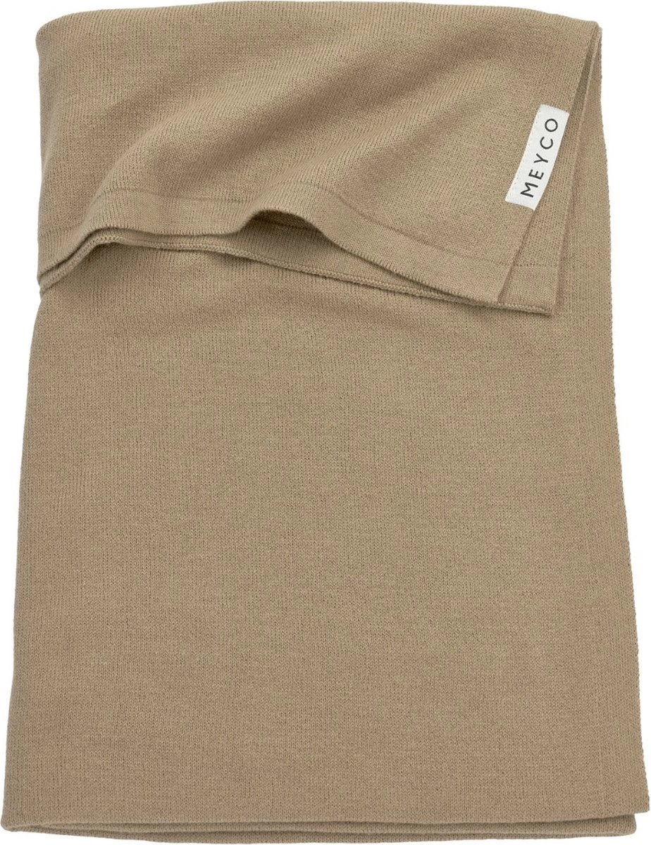 Meyco Wiegdeken Knit Basic - Taupe - 75x100cm 1 Meyco Wiegdeken Knit Basic - Taupe - 75x100cm