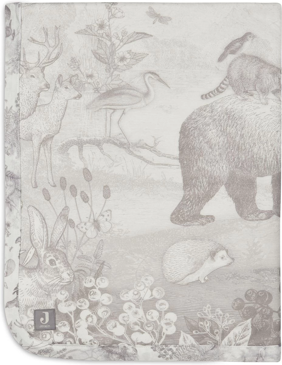 Jollein Baby Deken Wieg Jersey 75x100cm Pimpelmees - Forest Animals 2 Jollein Baby Deken Wieg Jersey 75x100cm Pimpelmees - Forest Animals - Afbeelding 2