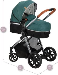 MoMi Kinderwagen - Compacte 2 In 1 Combiwagen - Limuru - Groen (geschikt Van 0-3 Jaar) -Babyproducten Uitverkoop 939x1200 5