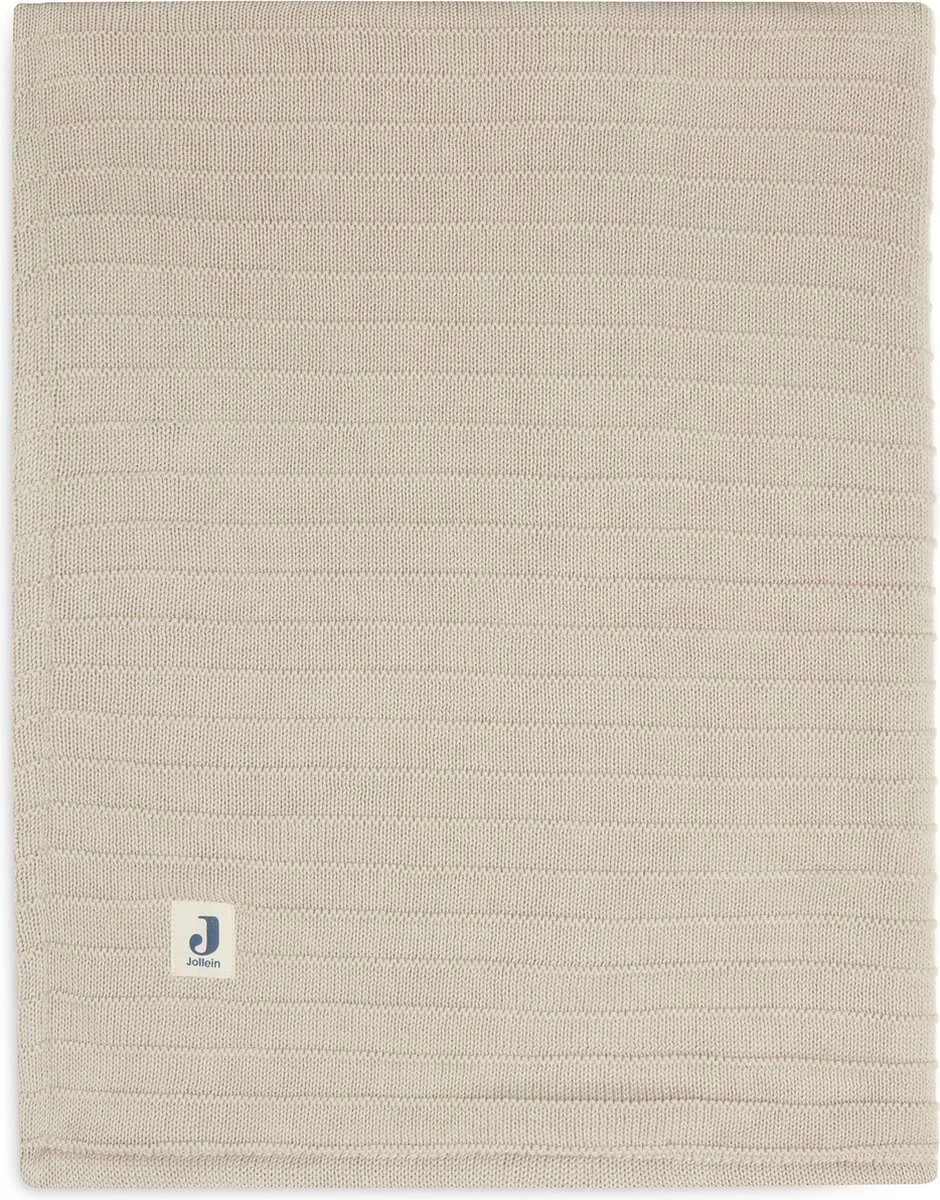 Jollein Baby Deken Wieg Velvet Pure Knit - Nougat - GOTS 1 Jollein Baby Deken Wieg Velvet Pure Knit - Nougat - GOTS