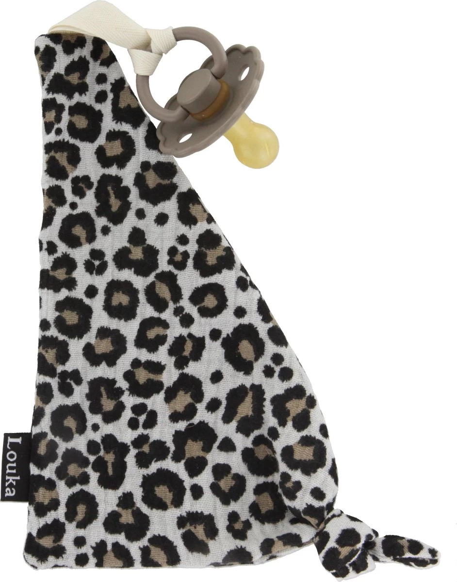 Louka Speendoekje Driehoek Panter - Bruin - Beige - Jongen Meisje - Hydrofiel Katoen - Speenknuffel - Excl. Frigg Speen 1 Louka Speendoekje Driehoek Panter - Bruin - Beige - Jongen Meisje - Hydrofiel Katoen - Speenknuffel - Excl. Frigg Speen