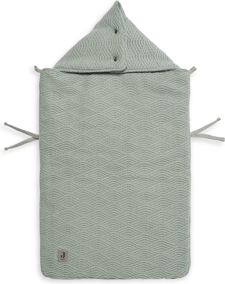 Jollein Voetenzak Voor Autostoel & Kinderwagen - River Knit - Ash Green 9 Jollein Voetenzak Voor Autostoel & Kinderwagen - River Knit - Ash Green - Afbeelding 9