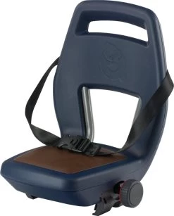 Qibbel 6+ Junior Fietsstoeltje Achter - Blauw Met Bruin Kussentje
