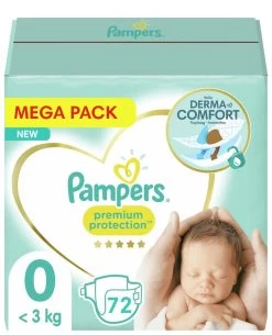 Pampers® Pampers - Premium Protection - Maat 0 - Mega Pack - 72 Luiers - Premature Luiers